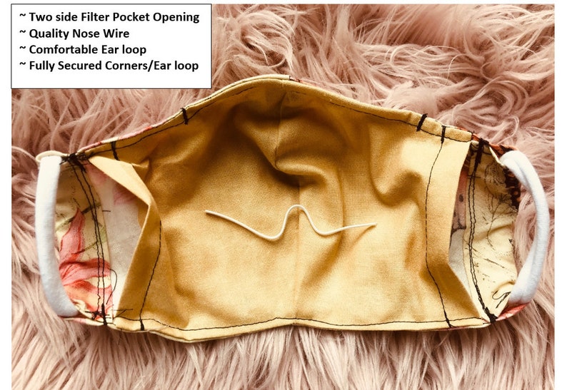 Face Mask Double Layer Nose Wire Reusable / Washable Etsy