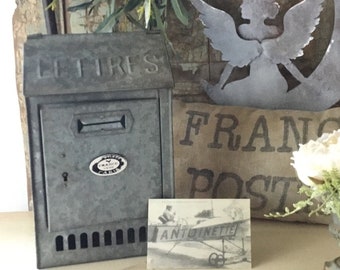 French Mailbox, letterbox,  French Post, Letters, Office decor,  Home decor, zinc, French country farmhouse, chic campaign