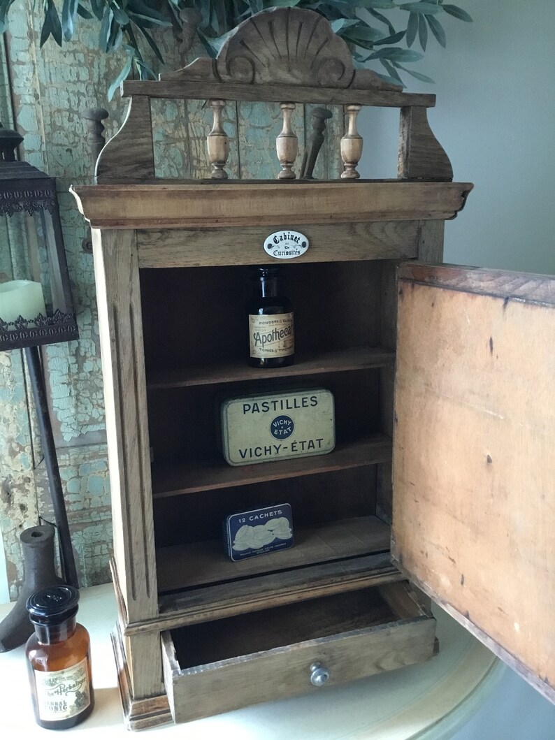 Antique Wall Apothecary Medicine Spice Etsy