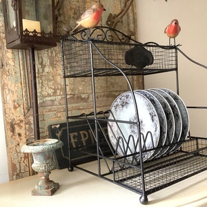 Beautiful French Dish Draining Rack Dish Display Rack Wire Display Stand Kitchen Drainer Kitchen Decor French Country Farmhouse Etsy