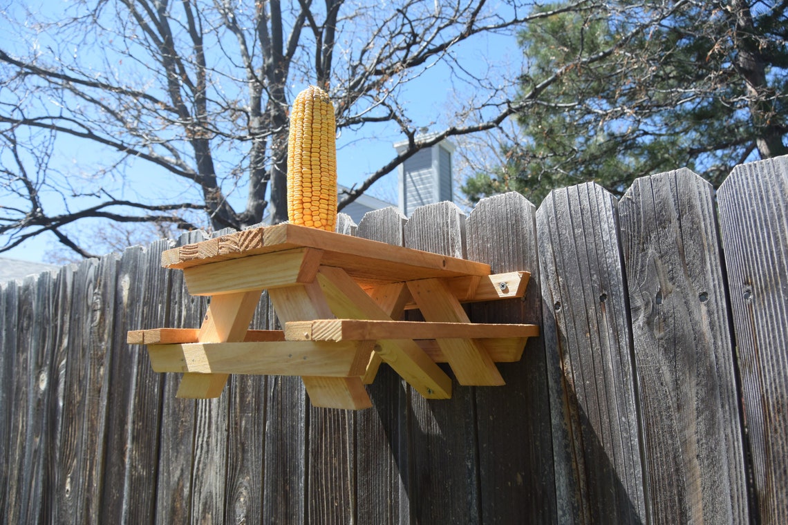 Picnic Table Squirrel Feeder Picnic Table Bird Feeder Etsy
