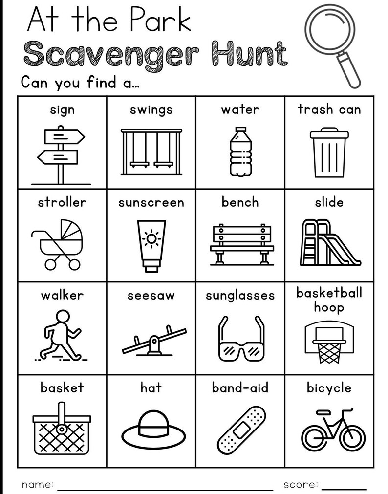 Outdoor Scavenger Hunts for Kids - 12 Printables - Etsy