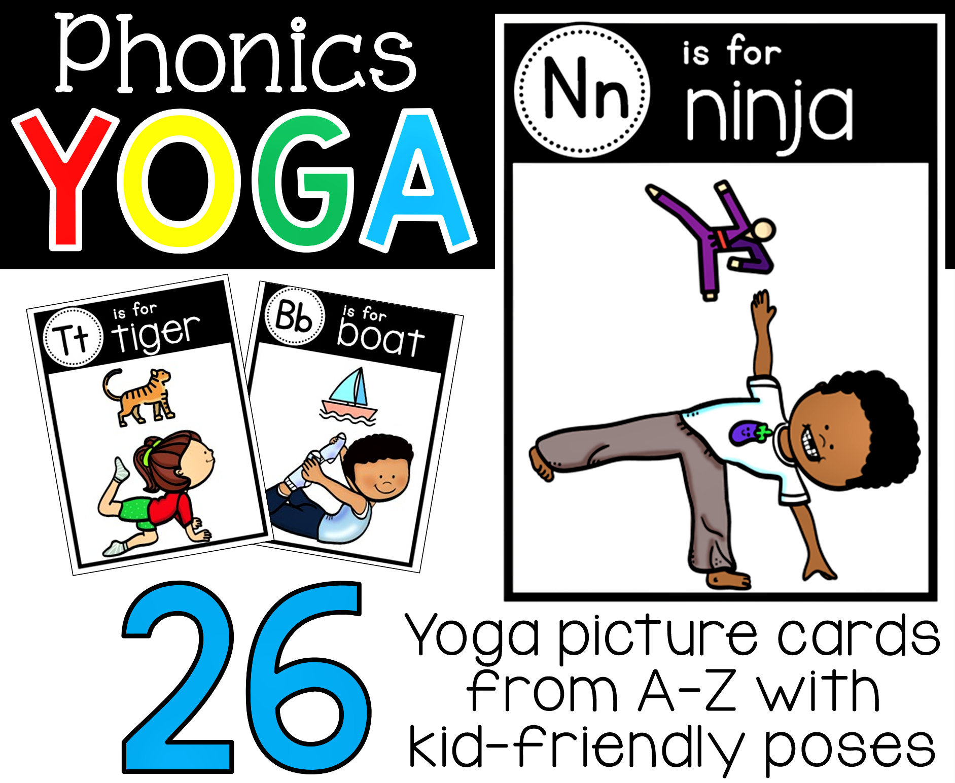 Kids Yoga Cards, ABC Yoga Cards, Reading Skills, School Play, Affirmations,  Mindfulness Tools, Classroom Flashcards, Calm Kids, Calm Corner - Etsy