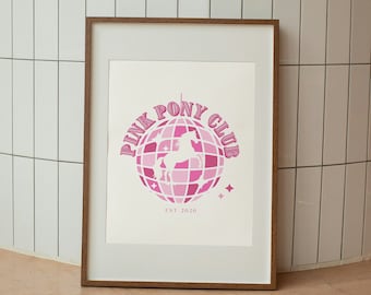 Pink Pony Club Wandkunst | Chappell Roan Fan Art Design | Wanddekoration | Geschenke für Sie