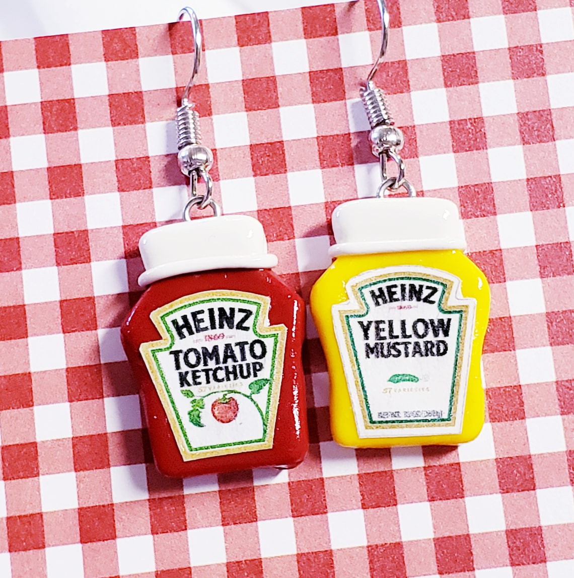 Ketchup And Mustard Bottle Clay Earrings / Mismatched Food Etsy