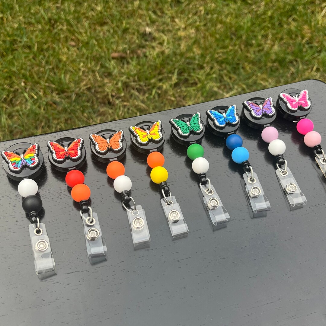 Butterfly Badge Reel, Belt Clip, Nurse Badge Reel, CNA Badge Reel