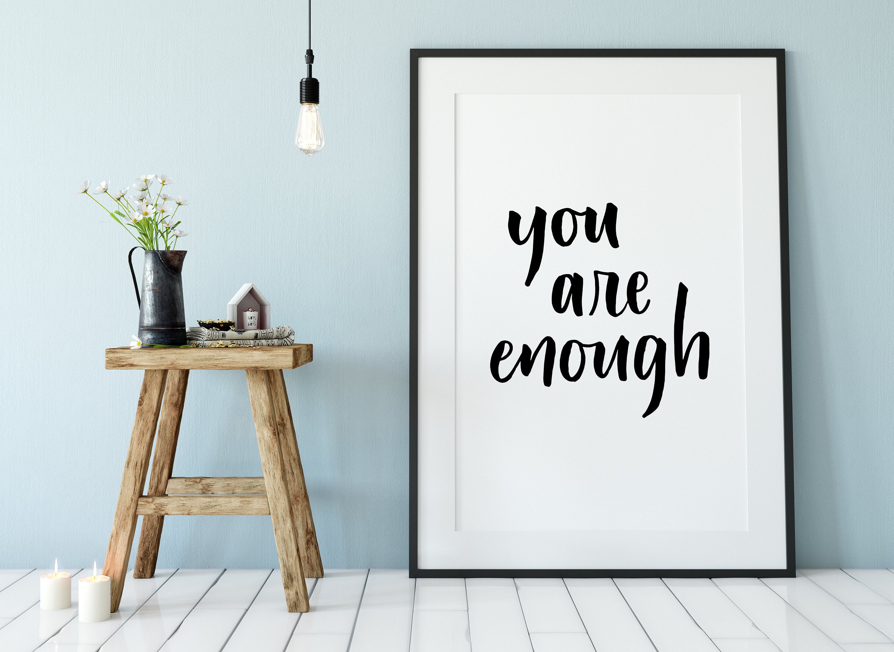 You are enough wall art you are enough calligraphy Etsy
