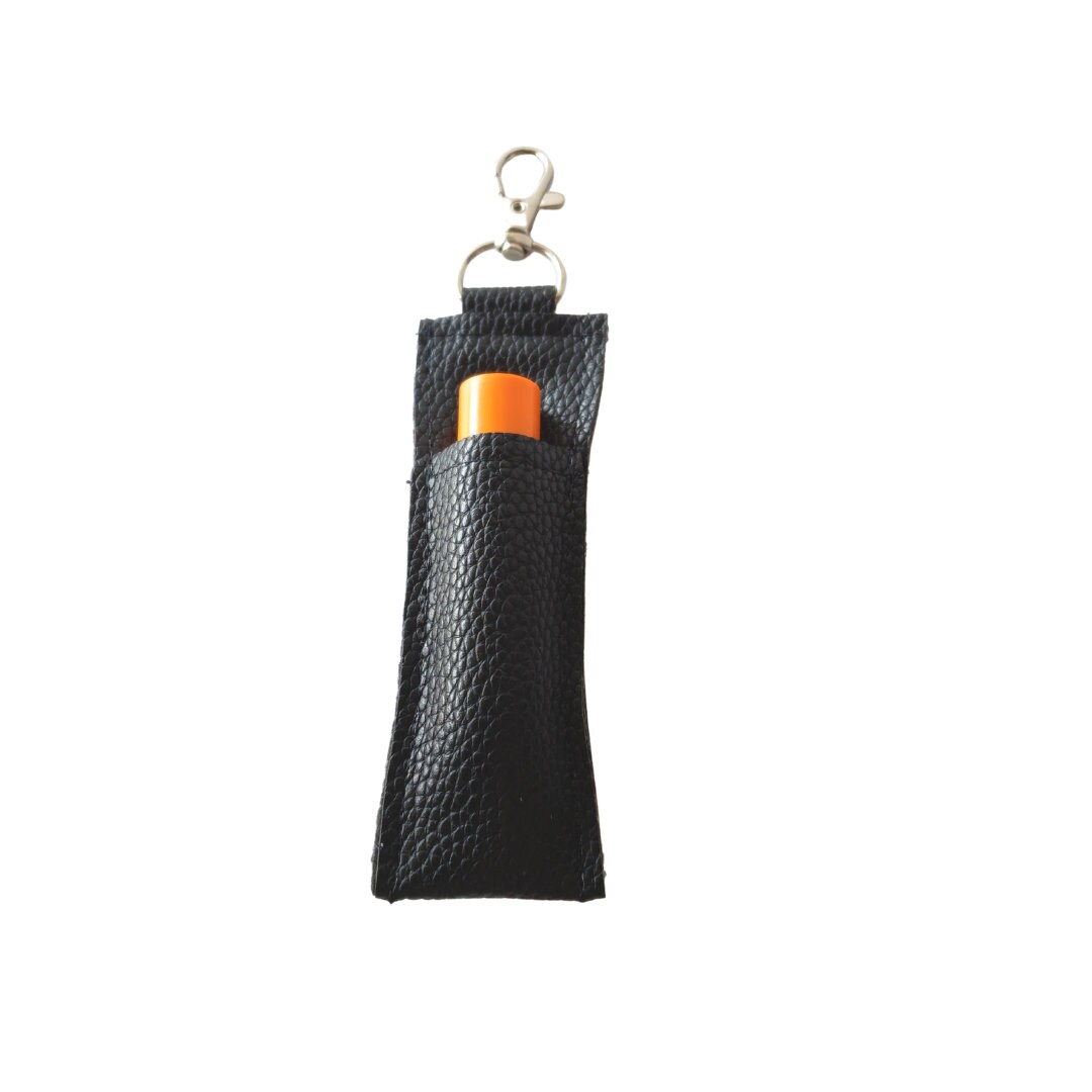 Porte-clés Porte-rouge à Lèvres En Cuir PU - Pochette Organisatrice De Maquillage Portable Pour Sac à Main, Voyage, Voiture - 6