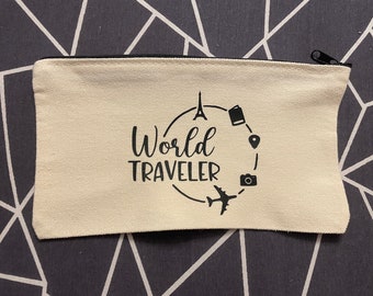 Bolsa de maquillaje con estuche de viaje Canvas World Traveler
