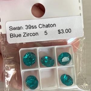 Swarovski Blue Zircon Chatons 39ss foiled Authentic product