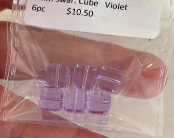 Swarovski Cube square 8mm Violet bead authentic product