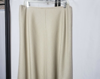Women's Vintage Escada Beige A-Line Skirt Size 44 (14)