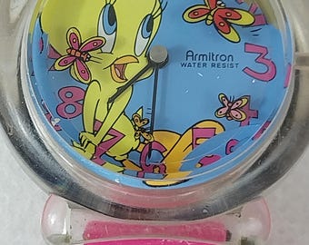 Vintage 90s Tweety Bird Watch: Armitron Animated Butterfly  display picture 2
