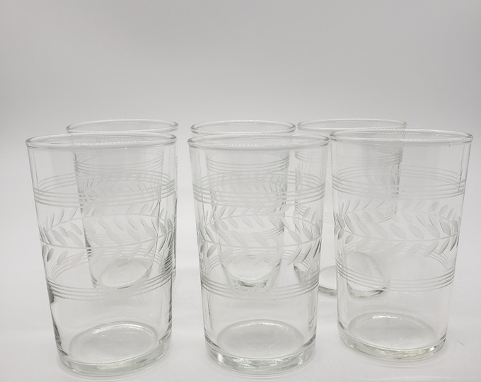 Six Vintage Anchor Hocking Juice Glasses Ahc55 Laurel and Etsy