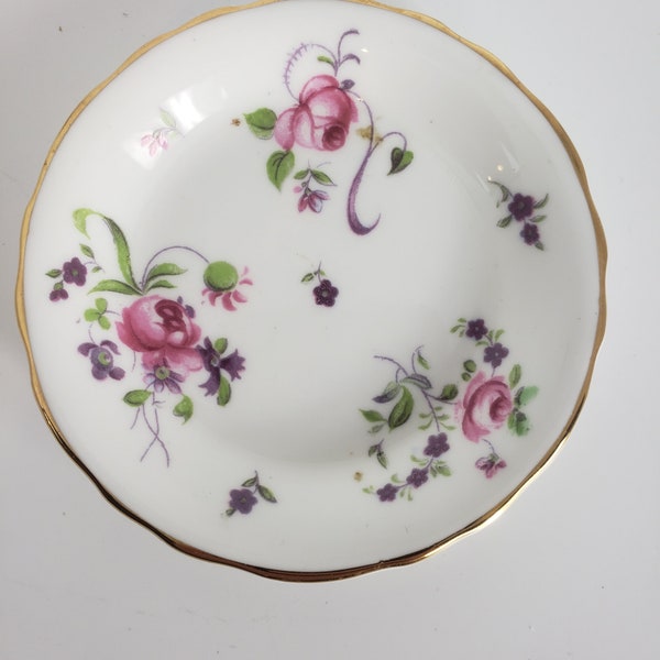 One Vintage 50's Royal Chelsea Rose  Butter Pat English Bone China