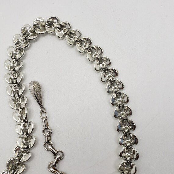 Vintage 50s Coro Silver Tone Choker Necklace - image 5