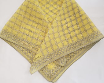 Vintage 80s Vera Neumann Yellow Silk Scarf Japan