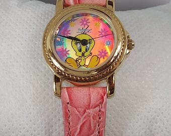 Vintage Tweety Bird Holographic Dial Wristwatch With Gift Box