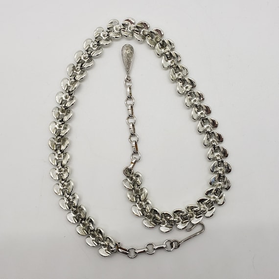 Vintage 50s Coro Silver Tone Choker Necklace - image 2