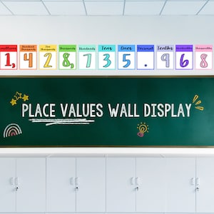 Place Values Wall Display Poster Bundle: Rainbow / Pastel Posters for teaching Maths Digital Resource