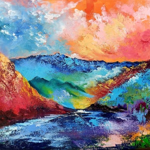 Mountain Painting Mountain Landscape Oil Painting Grand Canyon Art