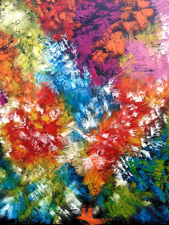 Bright Emotions Multicolored Emotional Art Oil Painting Abstract wall Art