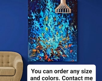 Shaman Painting- Fire Painting- Bonfire Painting Shaman Art-Passion Artwork-Energy Wall Decor-Personal order painting