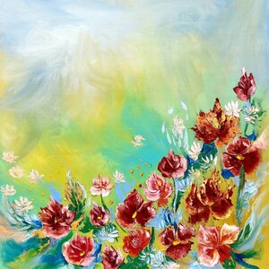 FLOWERS BOUQUET PAINTING- Colorful Floral Art- Flower Wall Decor- Beautiful Floral Art- Original Oil Artwork- Flowers Still Life Painting