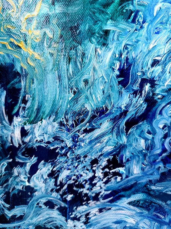 Blue Lagoon-passion of the Ocean Original Oil Painting Ocean Blue Lagoon-passion of the Ocean Original Oil Painting Ocean