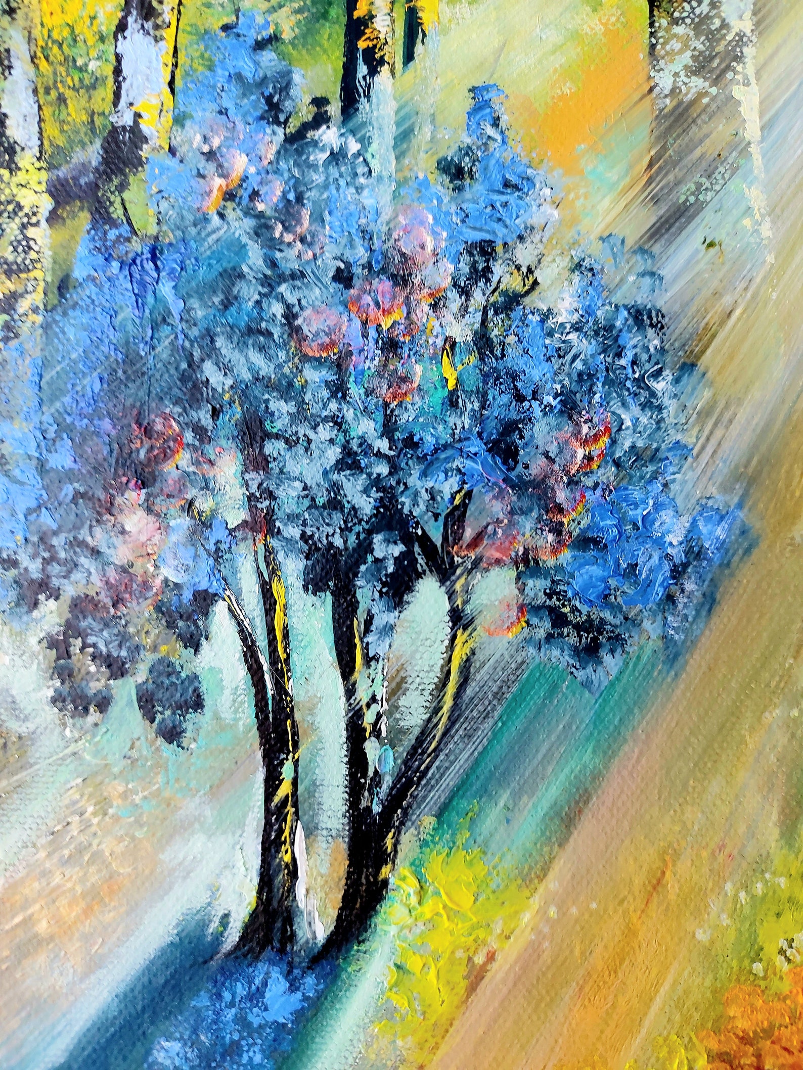 Magic Forest Oil Painting: Fantasy Tree Landscape Art Nature Artwork ...