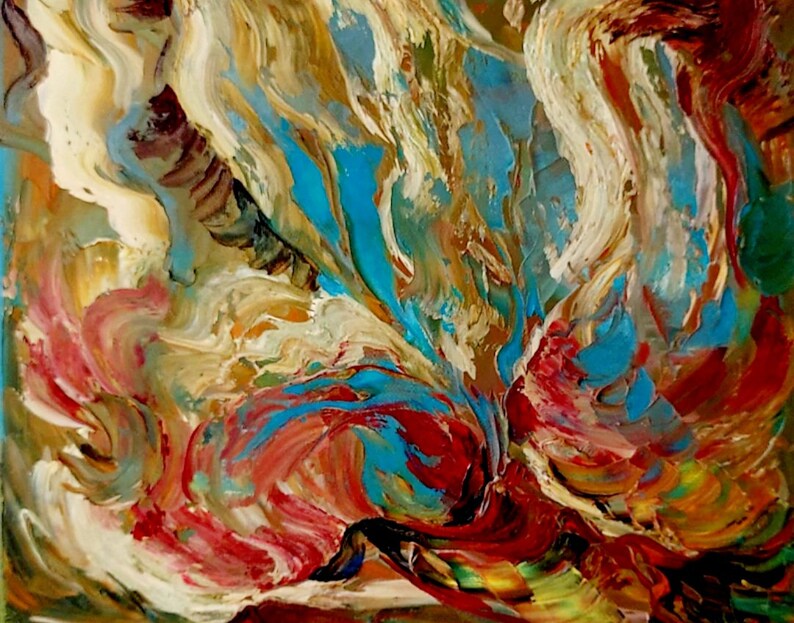 Coffee Energy Abstract Art Oil Painting Kitchen Wall Art Etsy