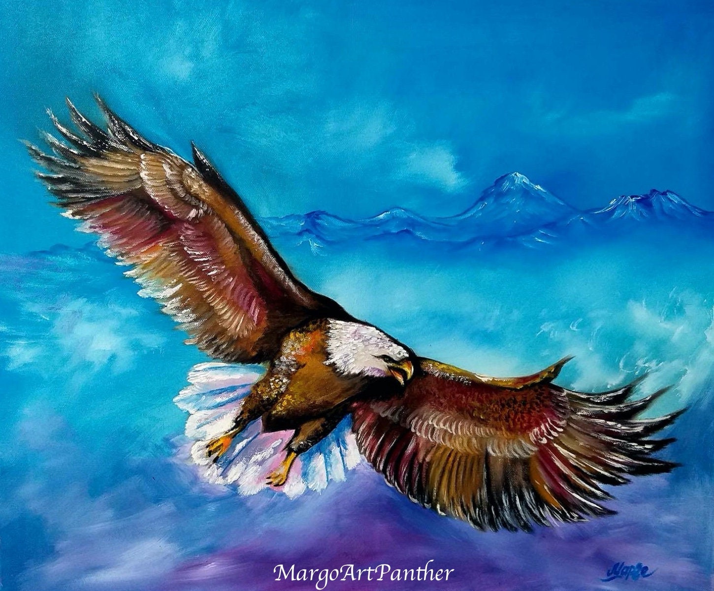 Pintura de águila wildlife arte pintura al óleo - Etsy México