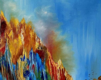 Magic Mountain Grand Canyon painting America Painting Mountain Art Fantasy Landscape