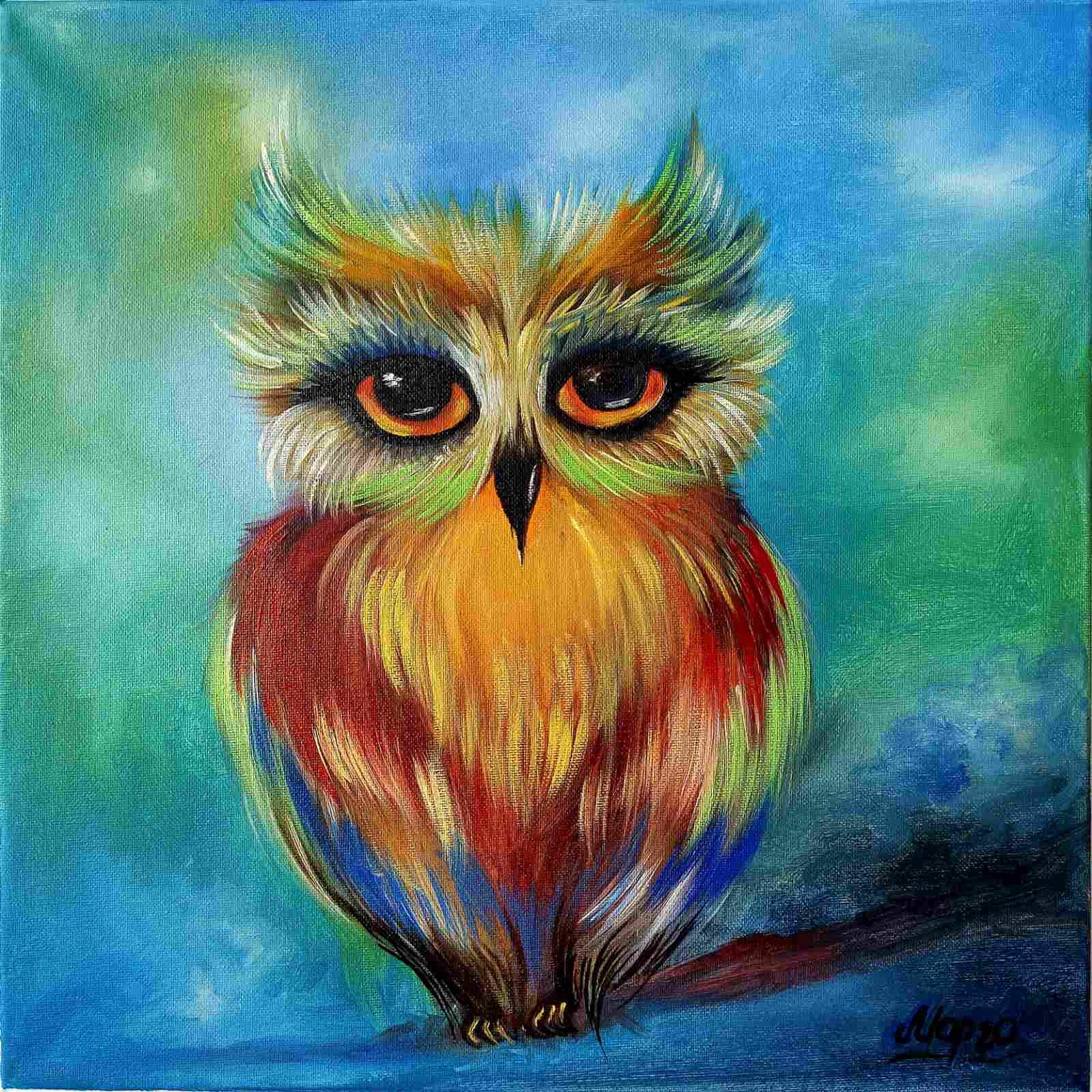 Cute Owl Painting TO ORDER Owl Art Kids Painting Etsy