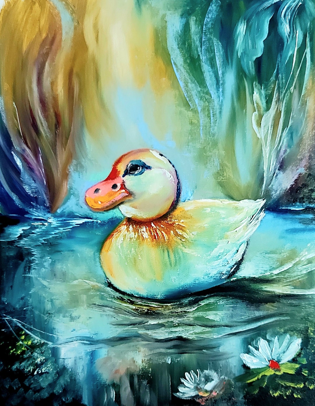 Duck Painting Wildlife Artoriginal Oil Painting Wild Bird Artduck