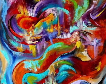 Nature  Abstract oil  Painting  Emotion Painting Mindfulness Art Blooming Garden Painting Large Original colorful Canvas Natural Painting