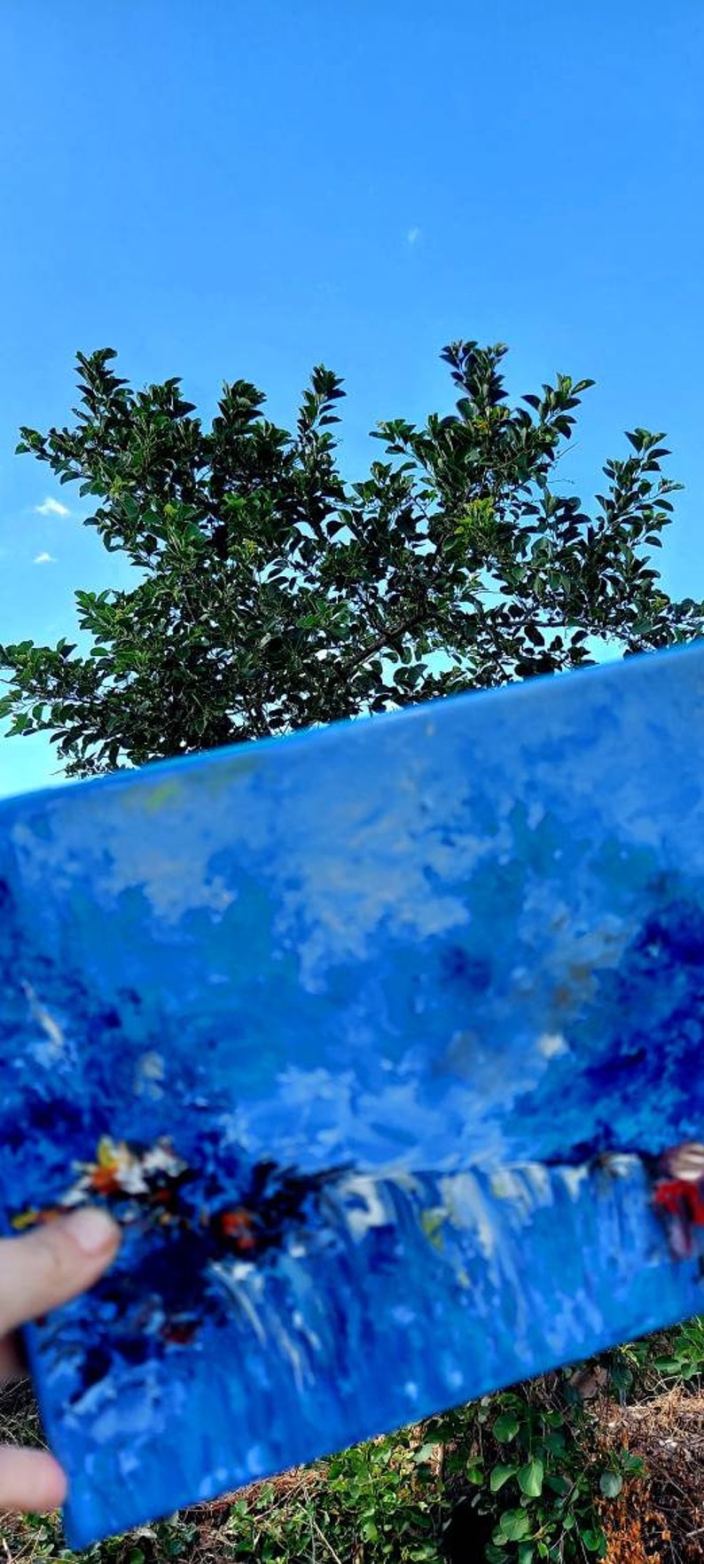 Blue Mountains Painting Abstract Mountains Art Impasto Oil Etsy