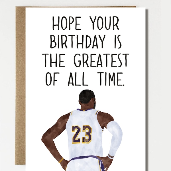 Greatest of All Time LB Birthday Card - Card for Dad - greeting Card