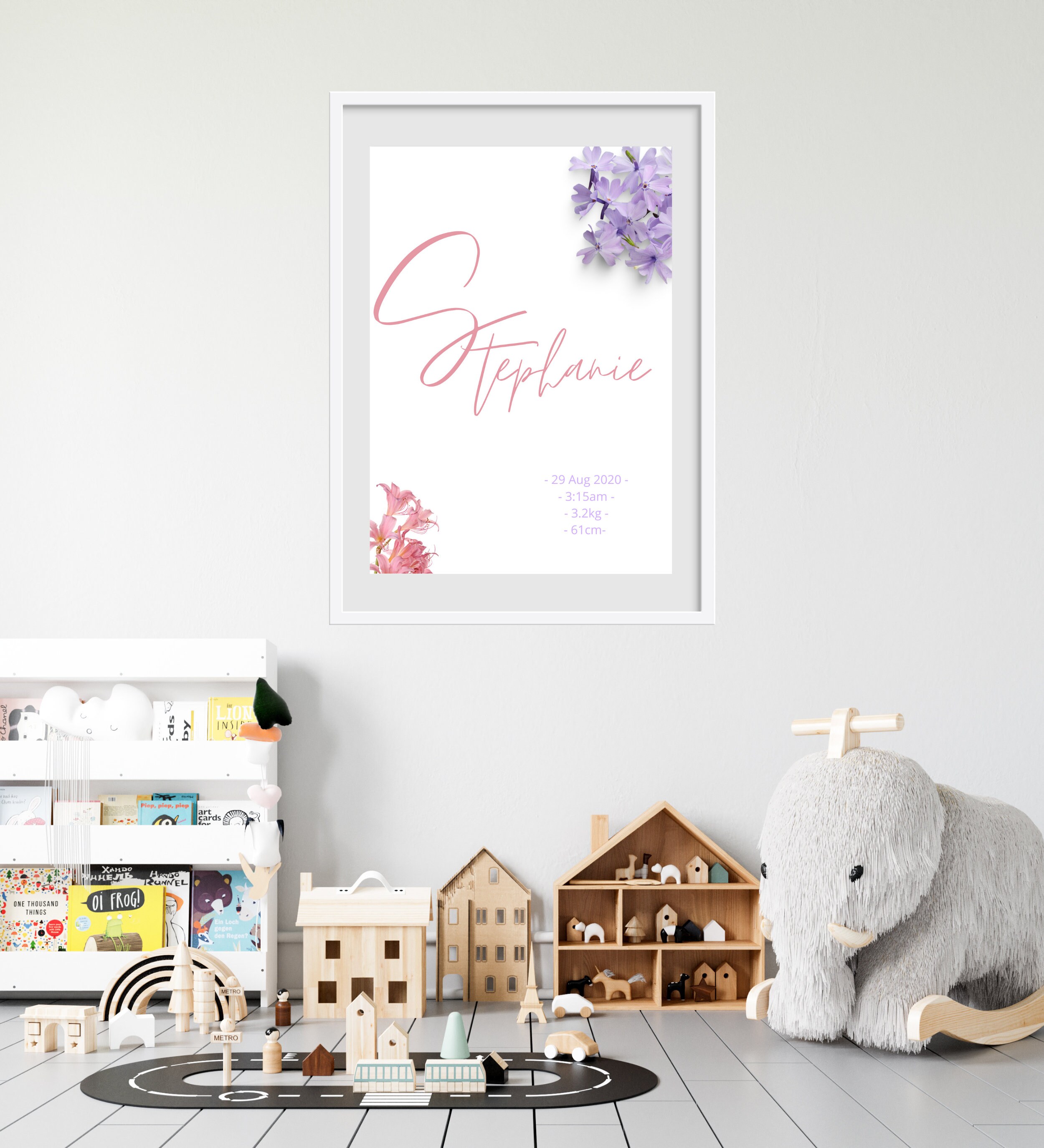 Printable Nursery Wall Art Personalised Name Print Girls Etsy Australia