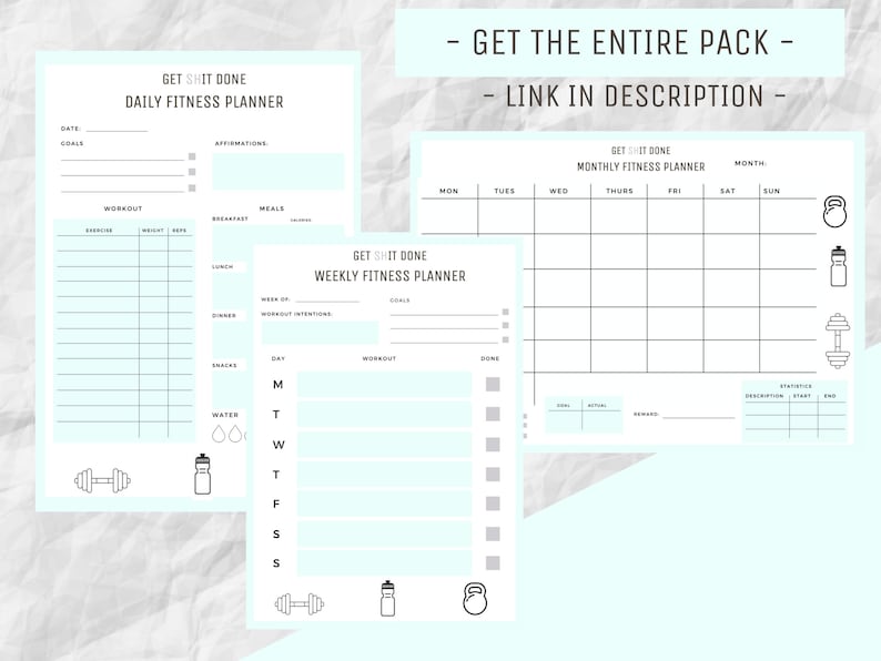 Monthly Fitness Printable Planner Fitness Tracker Workout Etsy Australia