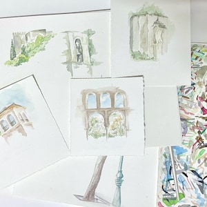 Benutzerdefinierte Aquarell Karten | Handgemalte Originale für jeden Anlass | Stadt und Landschaft | Eine besondere Lage Ihrer Wahl