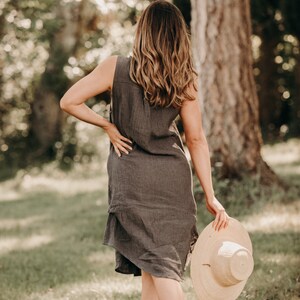 cetus linen button dress image 10