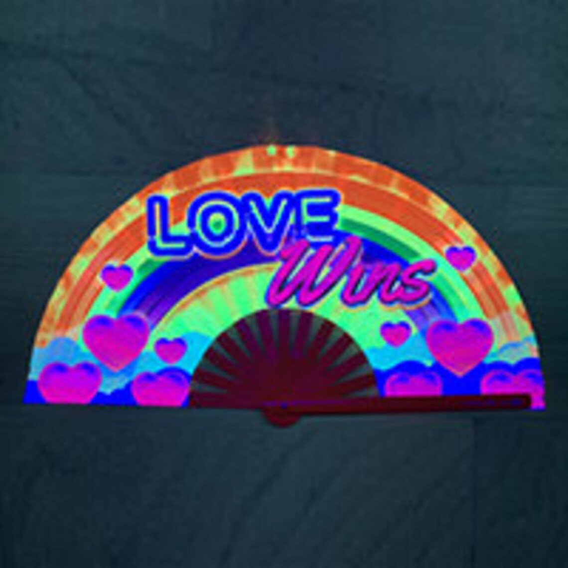 Love Wins UV Glow Hand Fan Lgbt Gifts EDM Fan Rave Hand | Etsy
