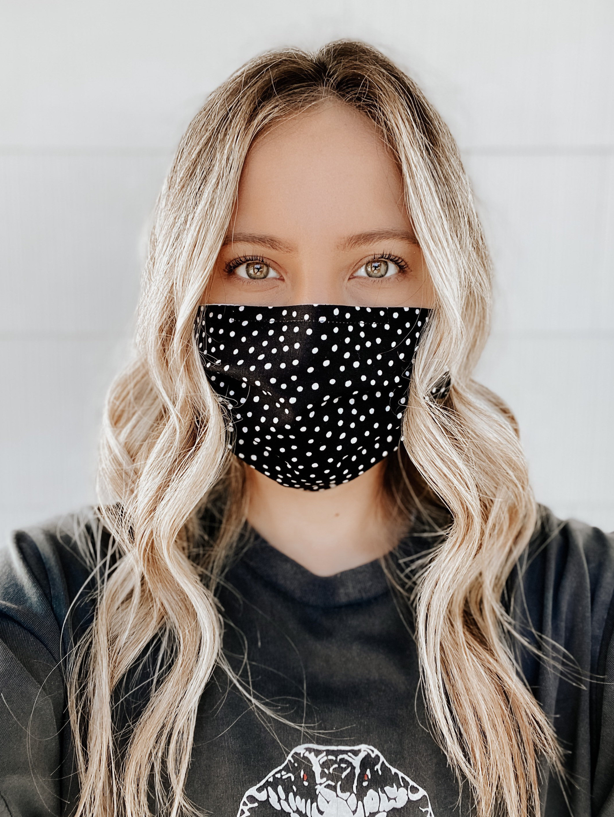 Black Dots Face Mask for Adults with Nose Wire Etsy