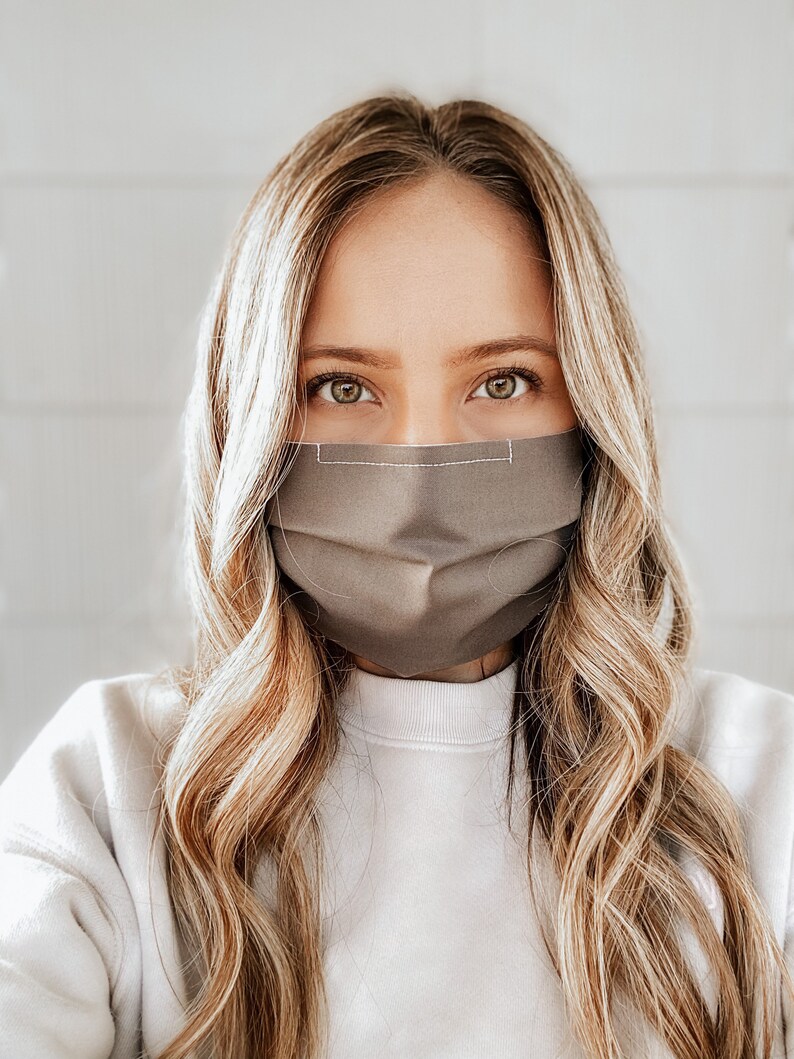 Stone Grey Adjustable Face Mask for Adults With Nose Wire Etsy Canada