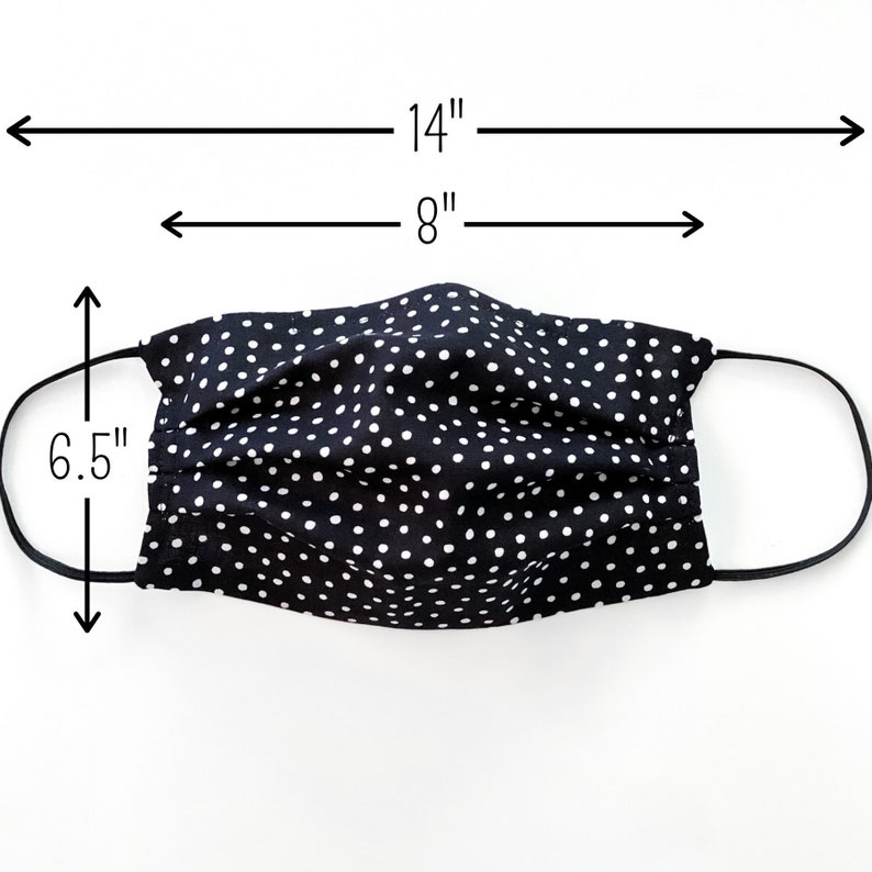 Black Dots Face Mask for Adults with Nose Wire Etsy