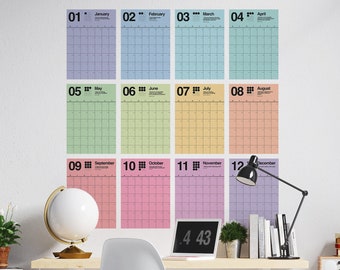Pastel Dreams Monthly Planner - Instant Download | Minimalist Design with 12 Inspirational Quotes