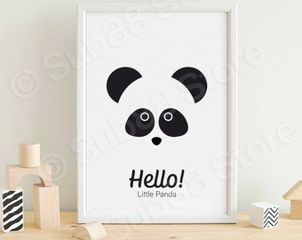 Minimalist Panda Print – Nursery Wall Art