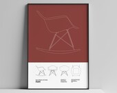 Eames RAR Chair Poster Mid Century Poster Art Print - Minimal Design - Charles and Ray Eames