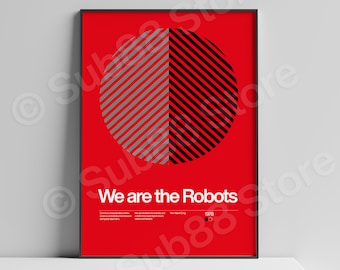We are the Robots Inspired Lyrics Print | Music Print | Unframed Indie Music Art | Concert Poster | Gig Poster